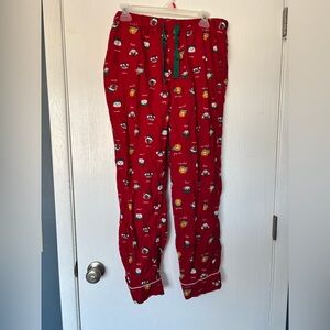 Lands' End Kids Red Pajama Bottoms with Cat Print